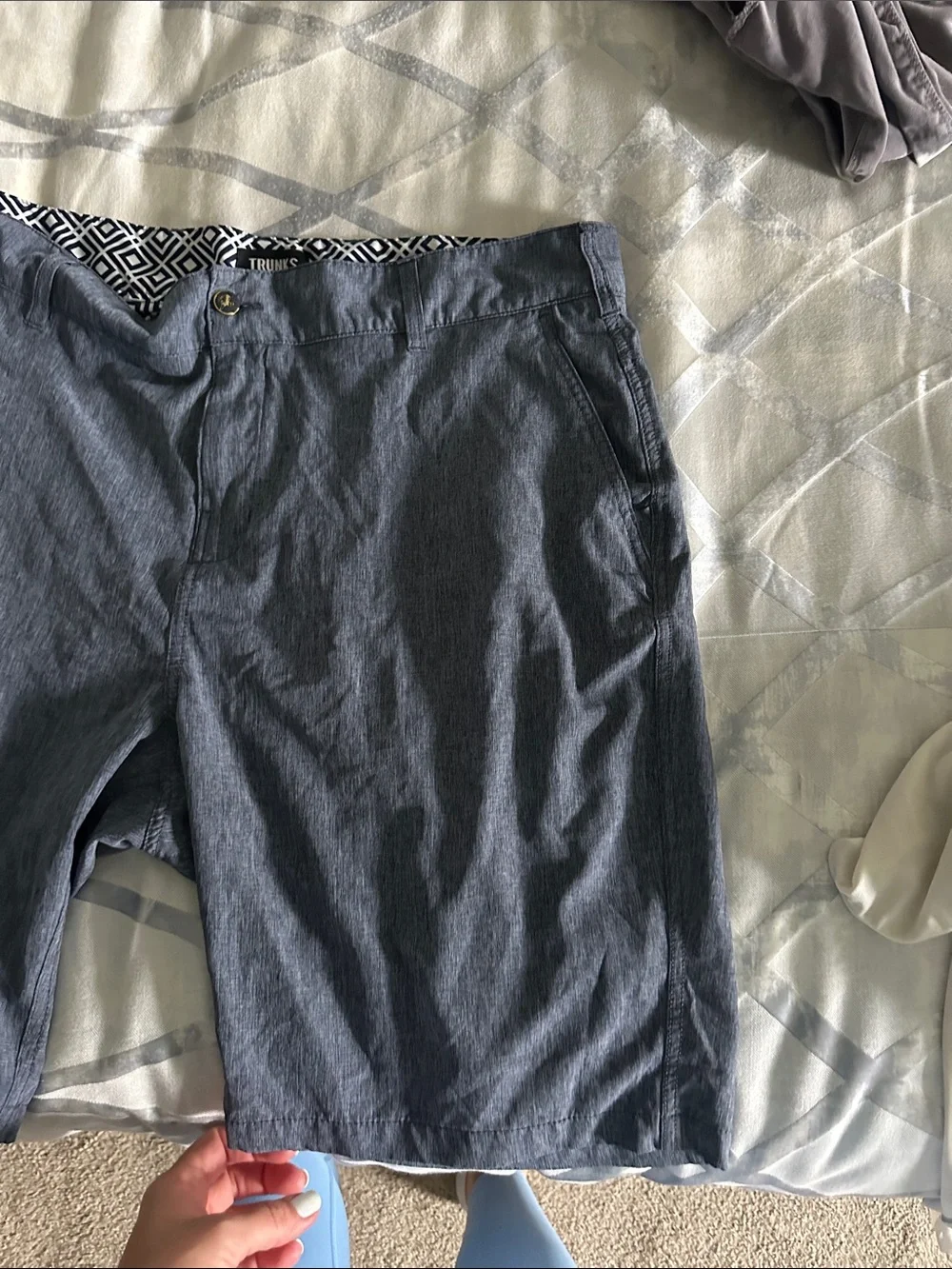 Men's Flat-Front Chino Shorts in Navy by Unknown Brand